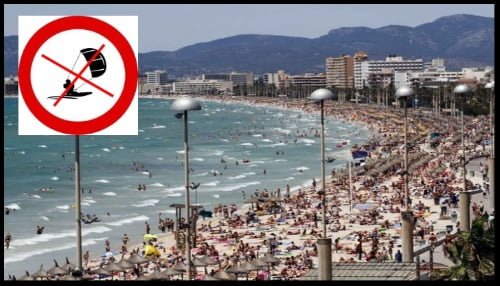 Playa de Palma and Can Pastilla overcrowded areas no kitesurfen recommended