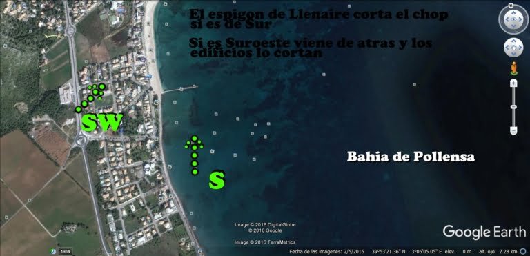 6 plage Llenaire - baie Pollensa kitesurfing mallorca.com vent du sud