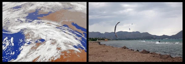 Gregal wind auf Mallorca kitesurfen