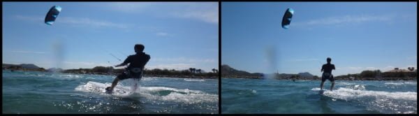 3 estudiantes de kite con cometas flysurfer kite en Alcudia en mayo