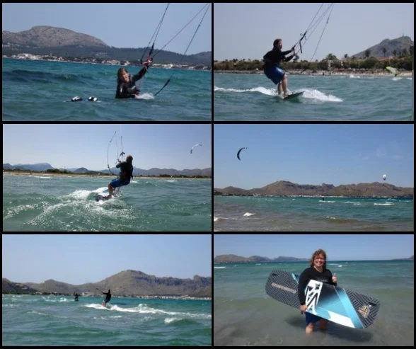 kitesurfen mallorca sweitze madchen kitekurs im Mai