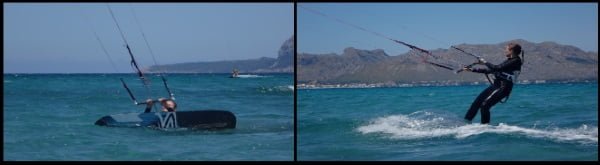 1 Sofie premier cours de kite d'eau à Majorque en juillet mallorca kiteschool com