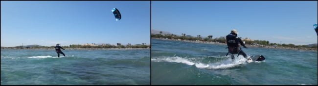 2 Roland se lève parfaitement sur le kiteboard et commence à naviguer