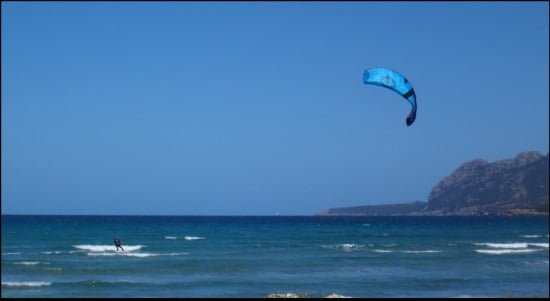 7 curso de kite en aleman caroline lejos en la bahía de Pollensa