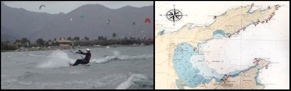Passer devant la caméra cours de kitesurf a le spot de kite a Majorque