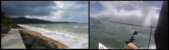 1 mauvais temps devrait être évité pour apprendre le kitesurf