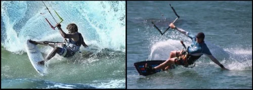 4 derrapando en el agua con fins delgados