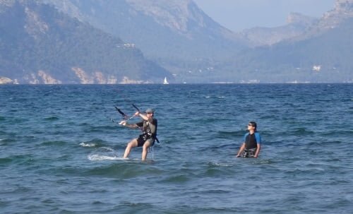 good sailing position without losing height kite in Pollensa