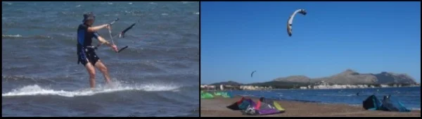 steht auf dem Kiteboard hinauf magische Weise