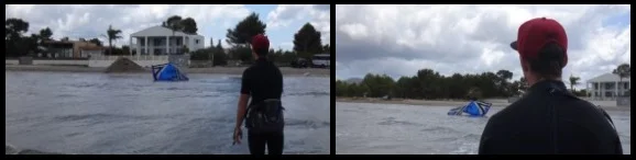 8 el kite de tubo cae al agua