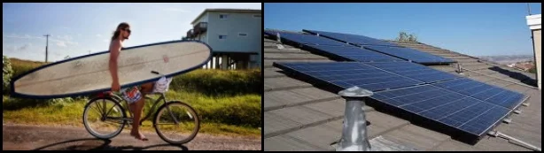 9 muevete en bicicleta y usa placa solar