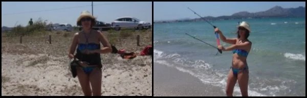 2 En la playa de Pollensa al empezar las clases de kitesurf en Julio