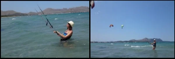 3 Carmen en la escuela de kite de Mallorca en Julio