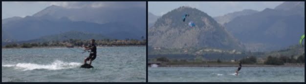 2 alejandose y ciñendo curso de kitesurf en Mallorca